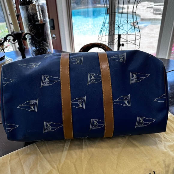 LOUIS VUITTON 45 Vintage Americas Cup Keepall Dust Bag, Lock & Key & Tag EUC - Picture 17 of 17